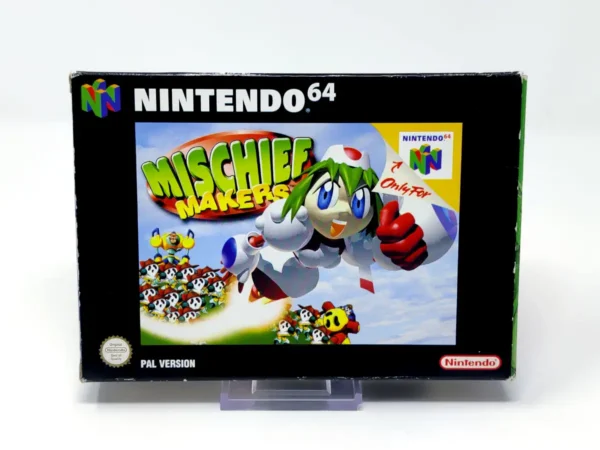 Portada de Mischief Makers (UK) para Nintendo 64, edición PAL UK, de segunda mano