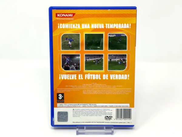 Parte trasera de Pro Evolution Soccer 3 (ESP) para PlayStation 2, edición PAL España