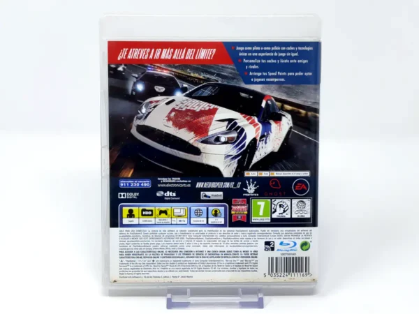 Parte trasera de Need for Speed: Rivals (ESP) para PlayStation 3, edición PAL España