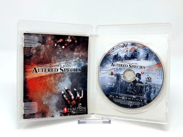Interior del juego Vampire Rain: Altered Species (ESP) para PlayStation 3 con disco y manual