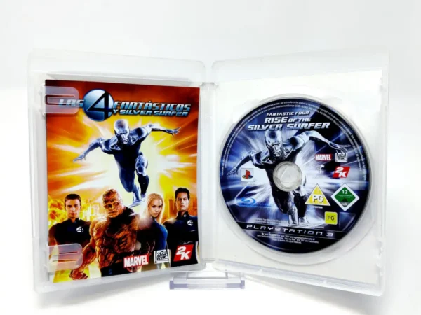 Interior del juego Los 4 Fantásticos y Silver Surfer (ESP) para PlayStation 3 con disco y manual