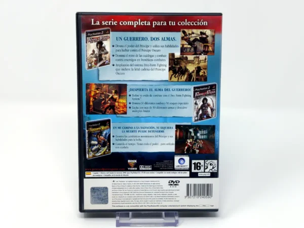 Parte trasera de Prince of Persia: Trilogy (ESP) para PlayStation 2, edición PAL España