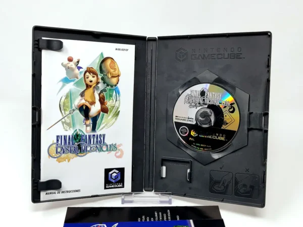 Lateral de la caja de Final Fantasy Crystal Chronicles (ESP) para Nintendo GameCube
