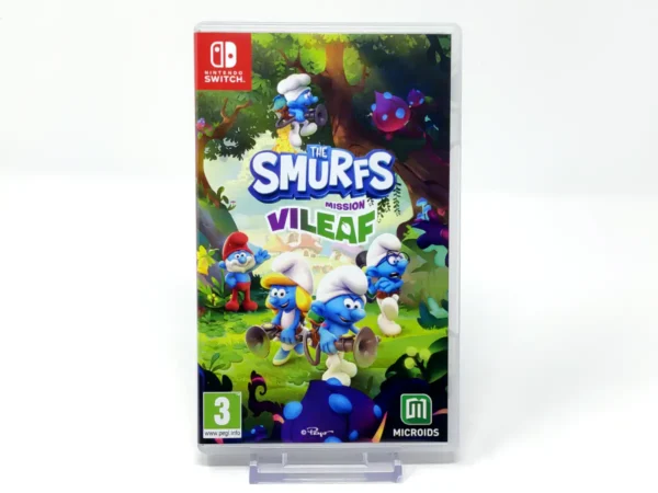 Lateral de la caja de Los Pitufos: Operación Vilhoja (ESP) para Nintendo Switch