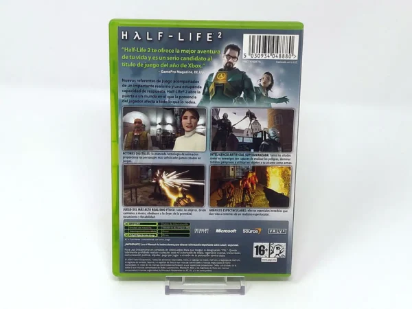 Parte trasera de Half-Life 2 (ESP) para XBOX, edición PAL España