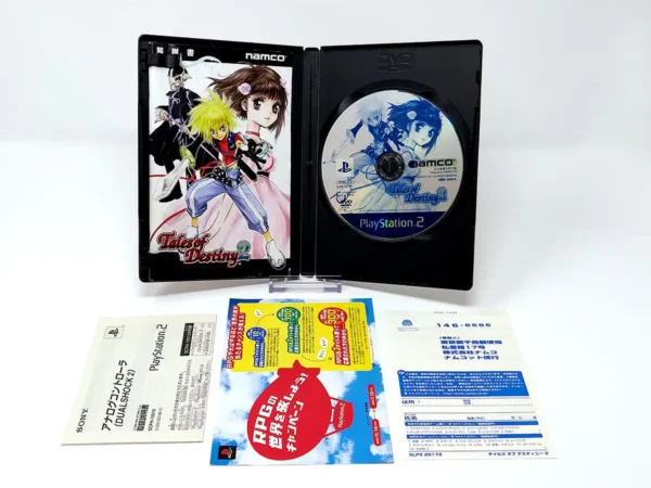 Interior del juego Tales of Destiny 2 (JAP) para PlayStation 2 con disco y manual