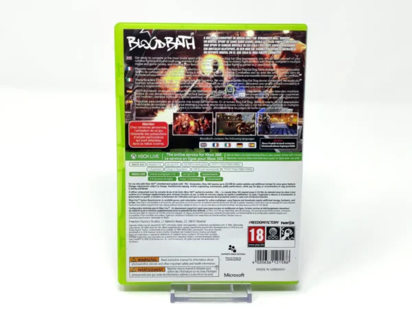 Parte trasera de Bloodbath (ESP) para XBOX 360, edición PAL España