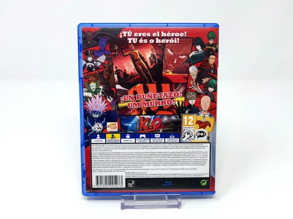 Parte trasera de One Punch Man: A Hero Nobody Knows (ESP) para PlayStation 4, edición PAL España