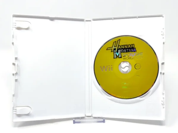 Interior del juego Disney Hannah Montana: Spotlight World Tour (EUR) (Rebajado) para Nintendo Wii con disco y manual