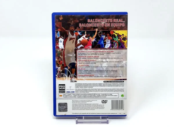 Parte trasera de NBA 2K8 (ESP) para PlayStation 2, edición PAL España