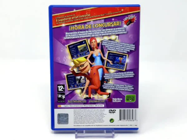 Parte trasera de Buzz! El Mega Concurso (ESP) para PlayStation 2, edición PAL España