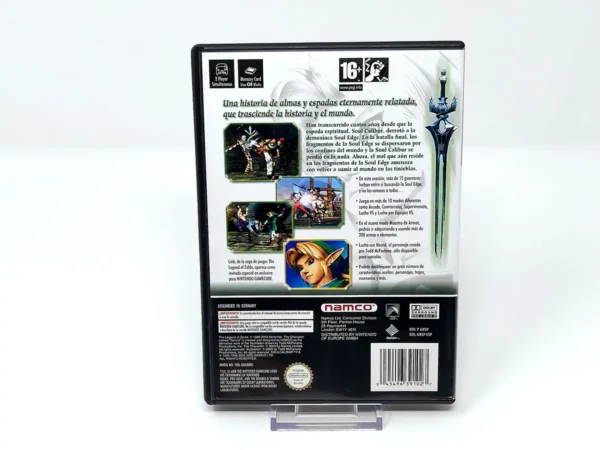 Parte trasera de Soulcalibur II (ESP) para Nintendo GameCube, edición PAL España