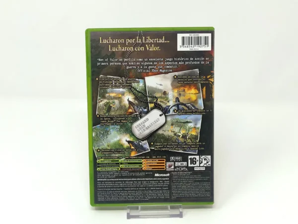 Parte trasera de Men of Valor (ESP) para XBOX, edición PAL España