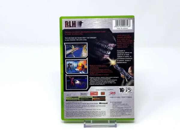 Parte trasera de RLH: Run Like Hell (ESP) para XBOX, edición PAL España