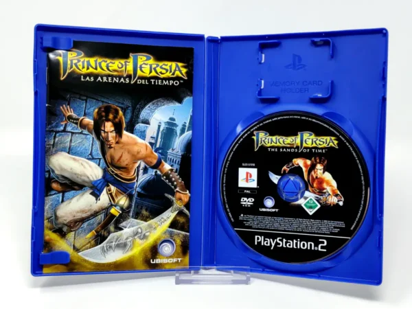 Interior del juego Prince of Persia: Las Arenas del Tiempo (ESP) (v2) para PlayStation 2 con disco y manual