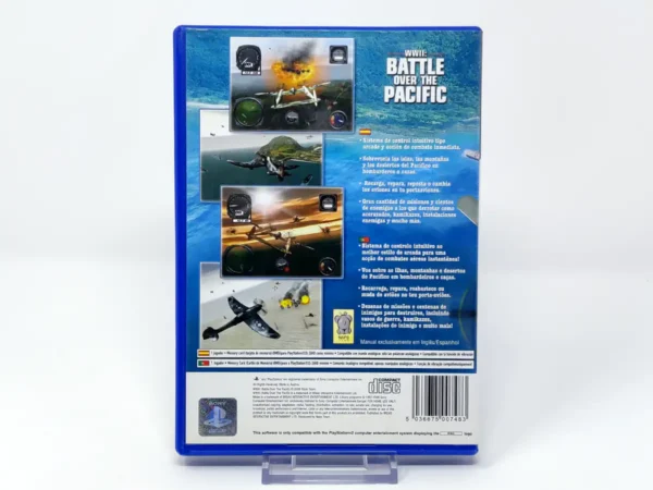 Parte trasera de WWII: Battle over the Pacific (ESP) para PlayStation 2, edición PAL España