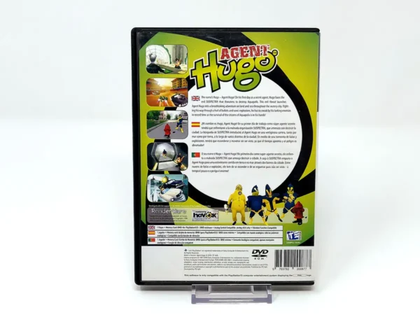 Parte trasera de Agent Hugo (ESP) para PlayStation 2, edición PAL España