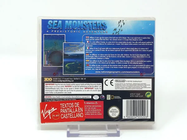 Parte trasera de Sea Monsters: A Prehistoric Adventure (ESP) (Precintado) para Nintendo DS, edición PAL España
