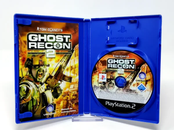 Interior del juego Tom Clancy's Ghost Recon 2 (ESP) para PlayStation 2 con disco y manual