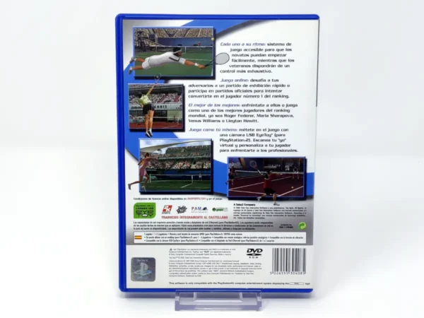 Parte trasera de Top Spin (ESP) para PlayStation 2, edición PAL España