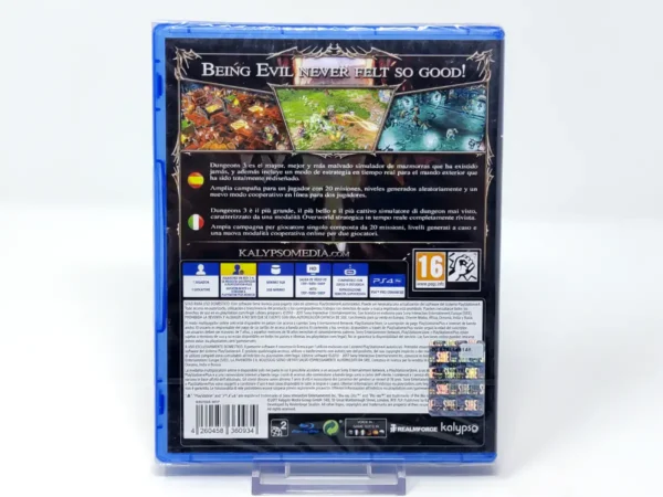 Parte trasera de Dungeons III (Extremely Evil Edition) (ESP) (Precintado) para PlayStation 4, edición PAL España