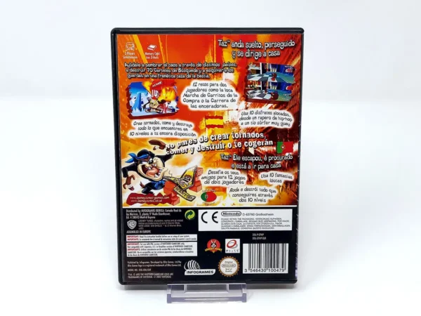 Parte trasera de Taz: Wanted (ESP) para Nintendo GameCube, edición PAL España