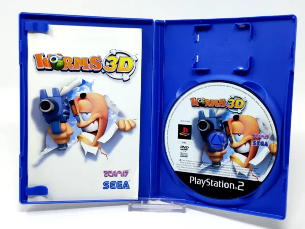 Interior del juego Worms 3D (UK) (Rebajado) para PlayStation 2 con disco y manual