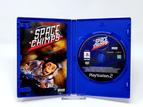 Interior del juego Space Chimps (UK) para PlayStation 2 con disco y manual