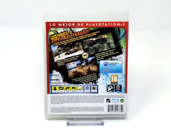 Parte trasera de MotorStorm: Pacific Rift (ESP) (Essentials) para PlayStation 3, edición PAL España
