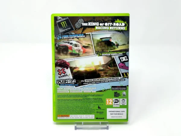 Parte trasera de Colin McRae: DiRT 2 (UK) (Promo) para XBOX 360, edición PAL UK