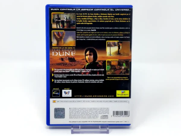 Parte trasera de Frank Herbert's Dune (ESP) para PlayStation 2, edición PAL España
