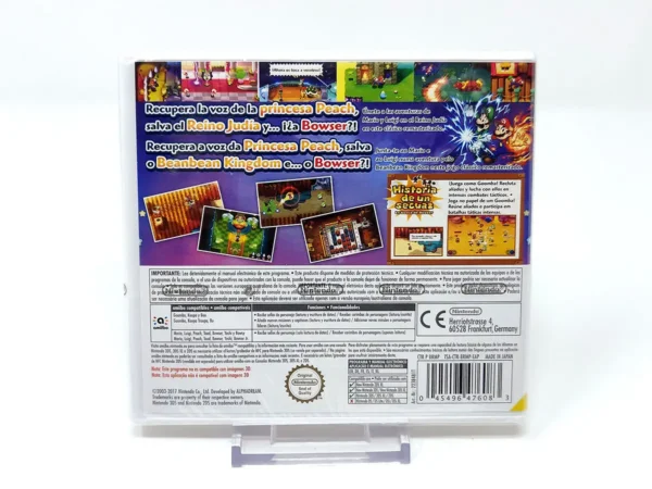 Parte trasera de Mario & Luigi: Superstar Saga + Bowser's Minions (ESP) (Precintado) para Nintendo 3DS, edición PAL España