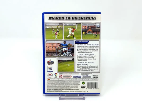 Parte trasera de FIFA Football 2004 (ESP) para PlayStation 2, edición PAL España