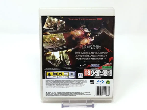 Parte trasera de Bayonetta (ESP) para PlayStation 3, edición PAL España