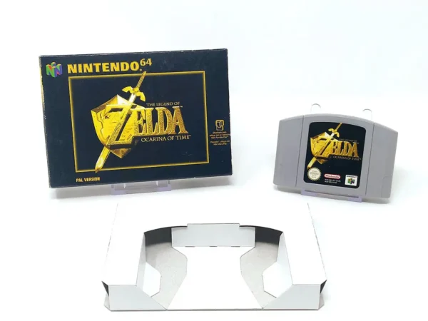 Interior del juego The Legend of Zelda: Ocarina of Time (ESP) para Nintendo 64 con disco y manual