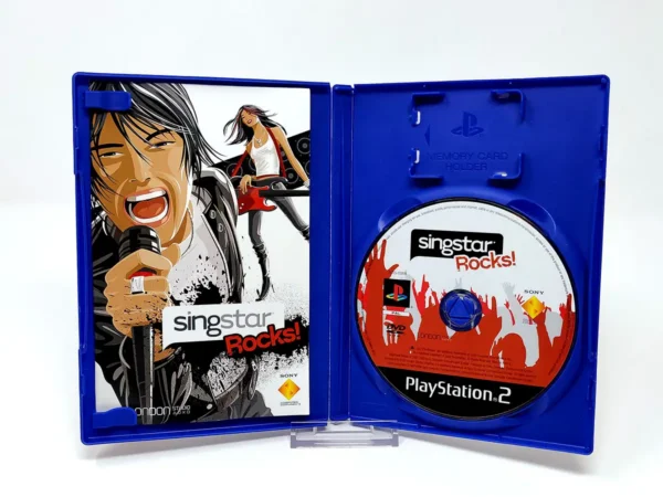 Interior del juego SingStar Rocks! (ESP) (v2) para PlayStation 2 con disco y manual