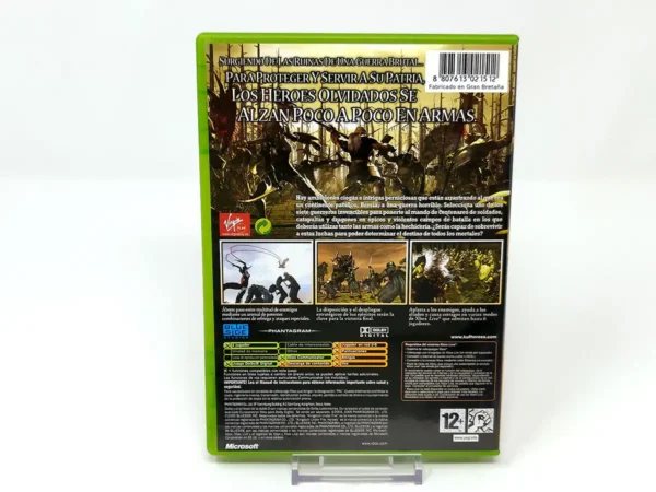 Parte trasera de Kingdom Under Fire: Heroes (ESP) para XBOX, edición PAL España