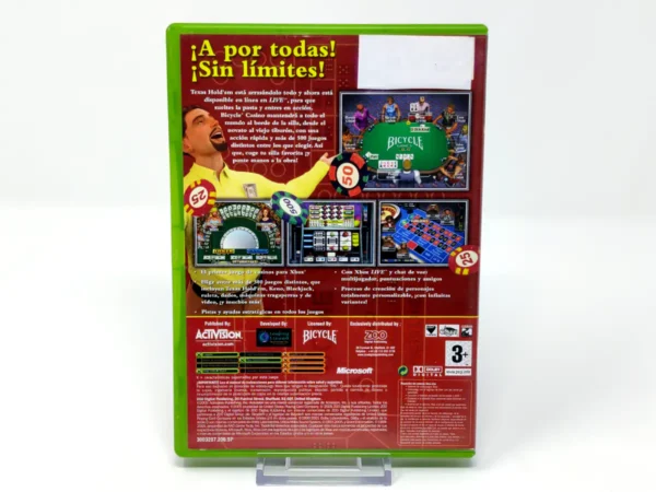 Parte trasera de Bicycle Casino Includes: Texas Hold'em (ESP) para XBOX, edición PAL España