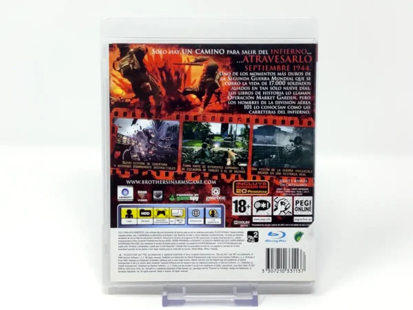 Parte trasera de Brothers in Arms: Hell's Highway (ESP) (Rebajado) para PlayStation 3, edición PAL España