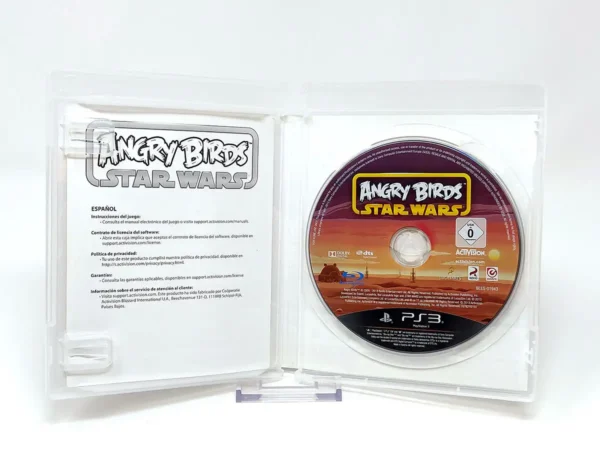 Interior del juego Angry Birds: Star Wars (ESP) para PlayStation 3 con disco y manual