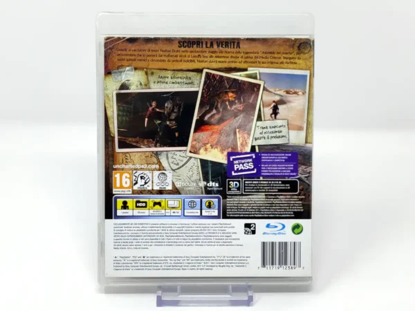 Parte trasera de Uncharted 3: L'Inganno Di Drake (ITA) (Rebajado) para PlayStation 3, edición PAL Italia