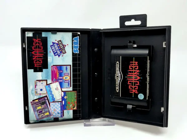Lateral de la caja de Menacer 6-Game Cartridge (ESP) para Sega Mega Drive