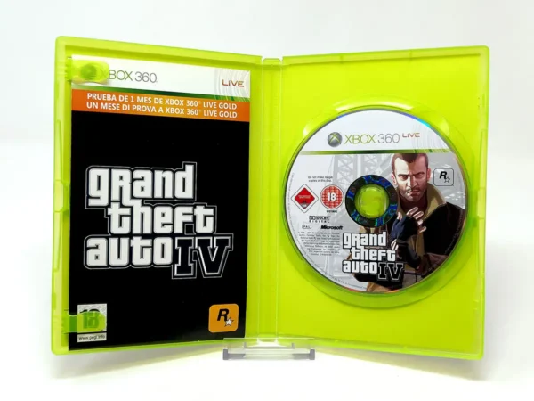 Interior del juego Grand Theft Auto IV (ESP) (Rebajado) para XBOX 360 con disco y manual