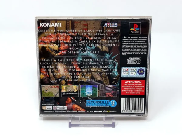 Parte trasera de Legend of Kartia (ESP) para PlayStation 1, edición PAL España
