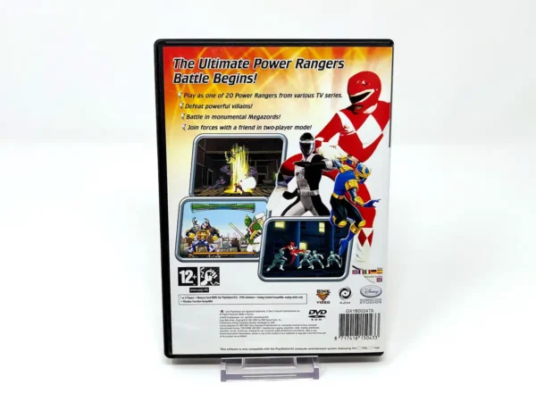 Parte trasera de Power Rangers: Super Legends (UK) para PlayStation 2, edición PAL UK