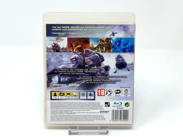 Parte trasera de Call of Duty: Modern Warfare 2 (ESP) para PlayStation 3, edición PAL España