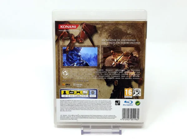 Parte trasera de Castlevania: Lords of Shadow (ESP) para PlayStation 3, edición PAL España