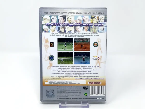 Parte trasera de Smash Court Tennis: Pro Tournament 2 (ESP) (Platinum) para PlayStation 2, edición PAL España
