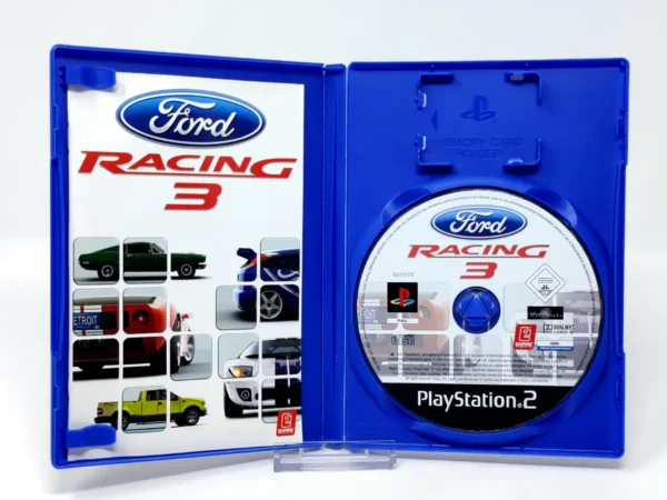Interior del juego Ford Racing 3 (ESP) (v2) para PlayStation 2 con disco y manual