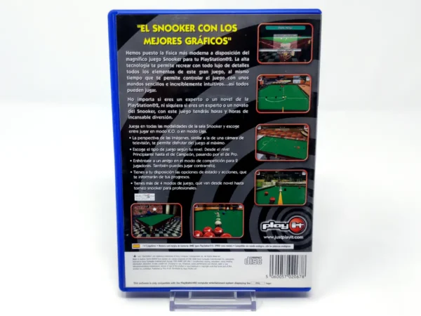 Parte trasera de International Snooker Championship (ESP) para PlayStation 2, edición PAL España